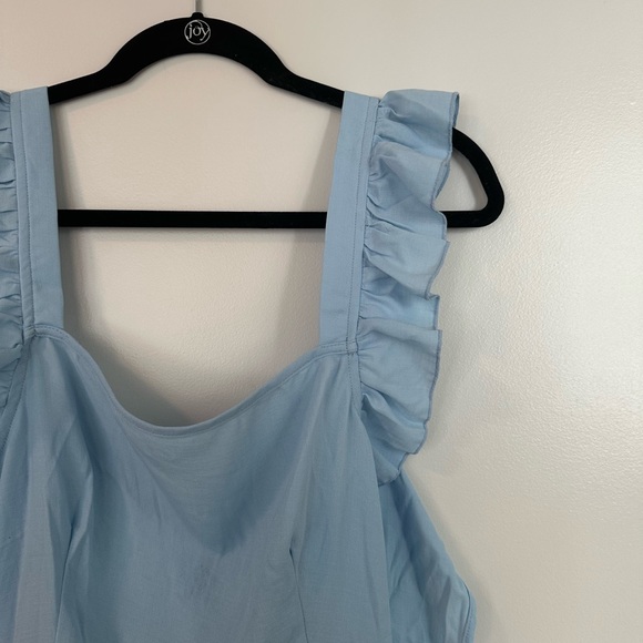 Light Blue Ruffle Strap Dress - Picture 2 of 5
